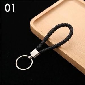 Wristlet Braided Car Keyring Leather Keychain Key Holder Weave Rope Strap Fob B